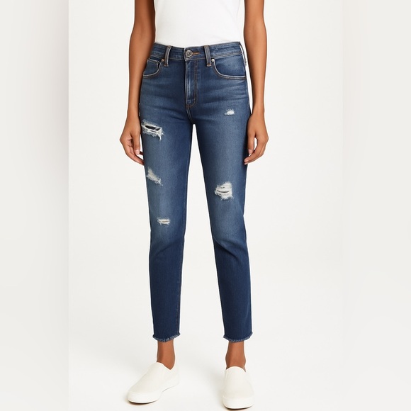 Moussy Vintage Premium Distressed Medium Wash Blue Jeans 25 Style 010AAC12-2650 - Picture 1 of 7
